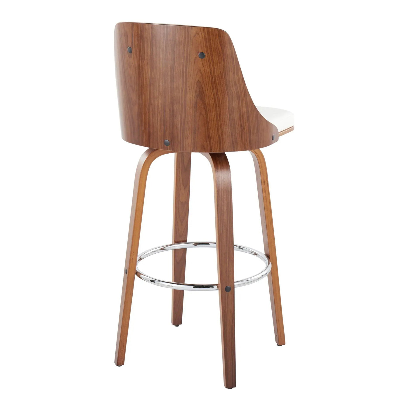 Gianna - Mid Century Modern Fixed Height Barstool With Swivel With Round Footrest (Set of 2) by HouseOfZazla