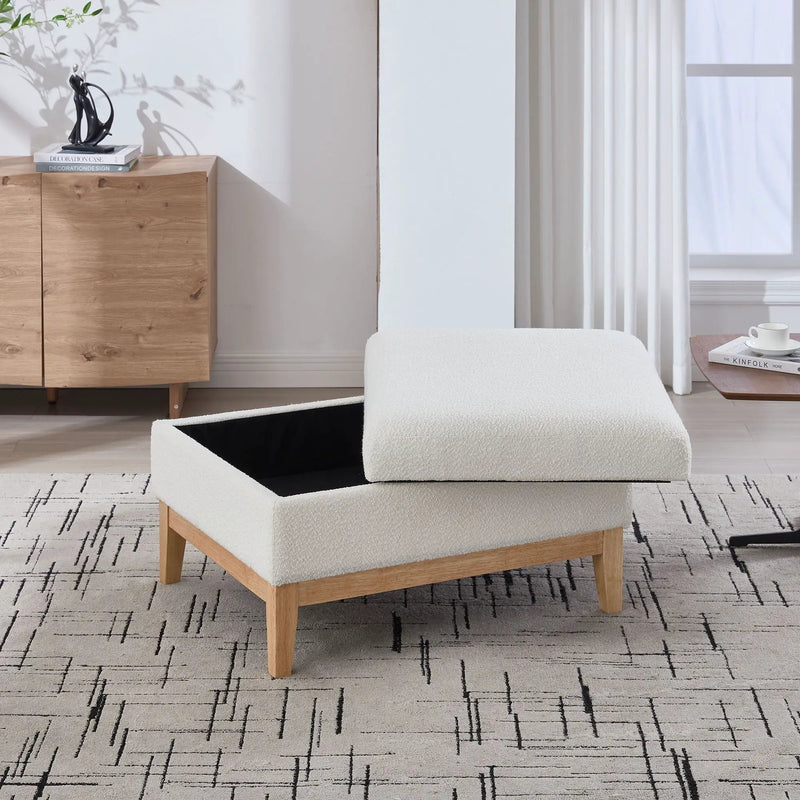Upholstered Storage Ottoman With Reversible Lid Coffee Table, Foot Stool by Unique Piece Furniture