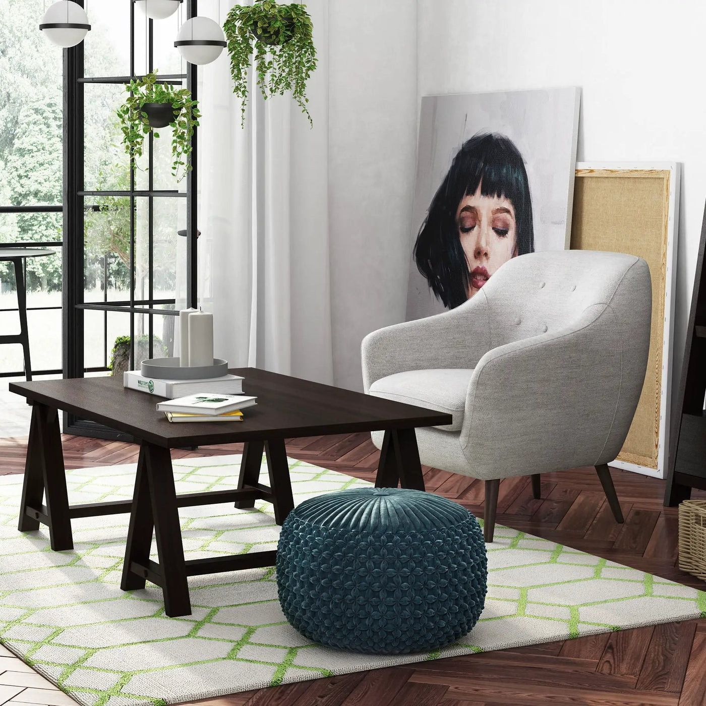 Renee - Handcrafted Round Pouf by HouseOfZazla