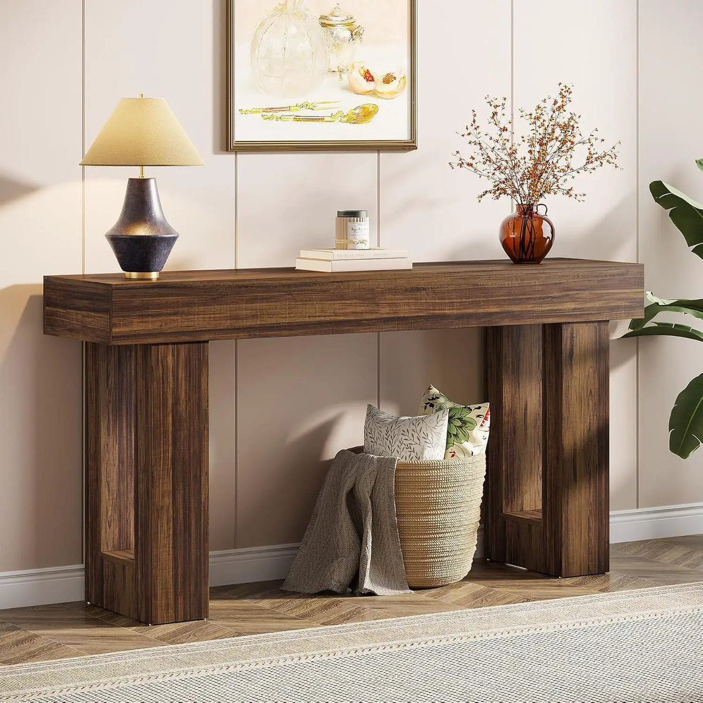 Console Table, Extra Long Narrow Sofa Table for Living Hallway by HouseOfZazla