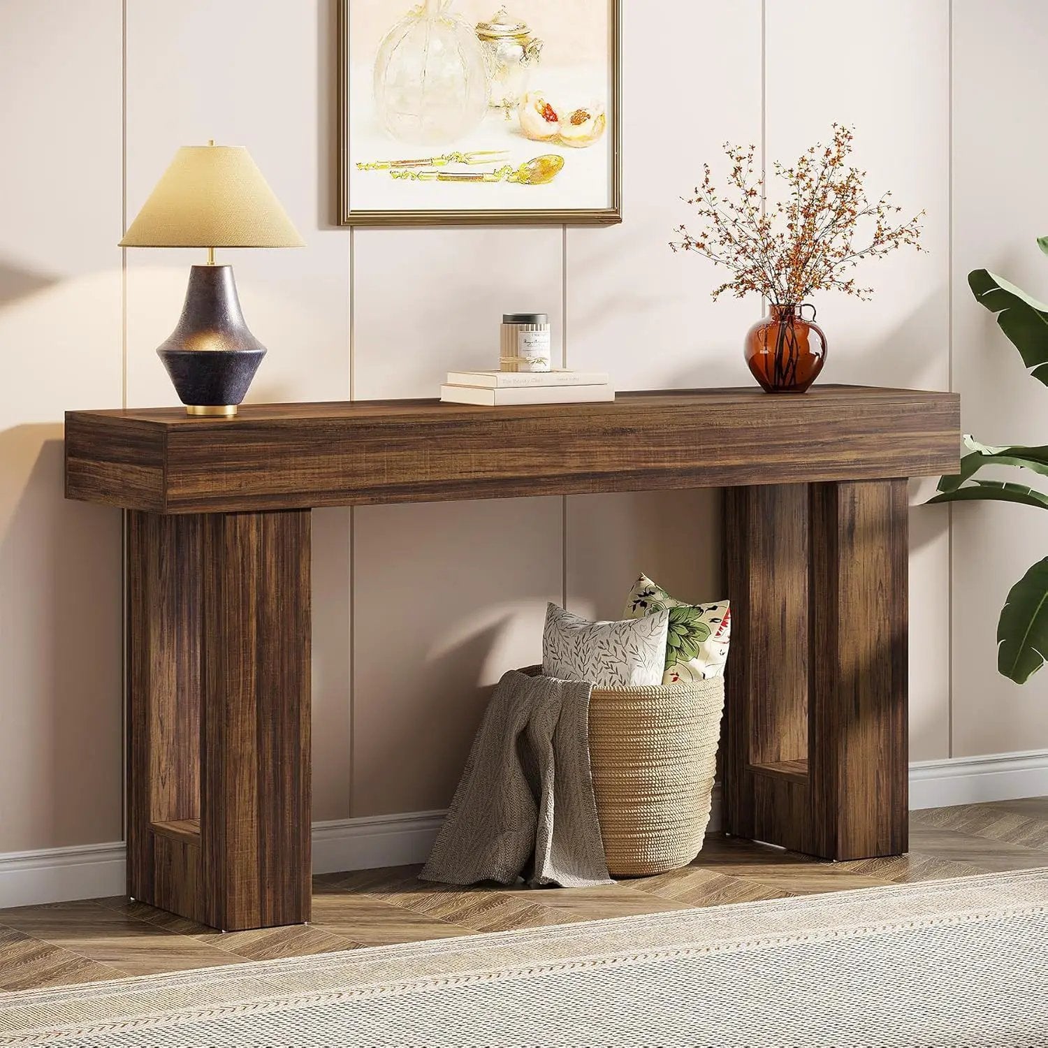 Console Table, Extra Long Narrow Sofa Table for Living Hallway by HouseOfZazla