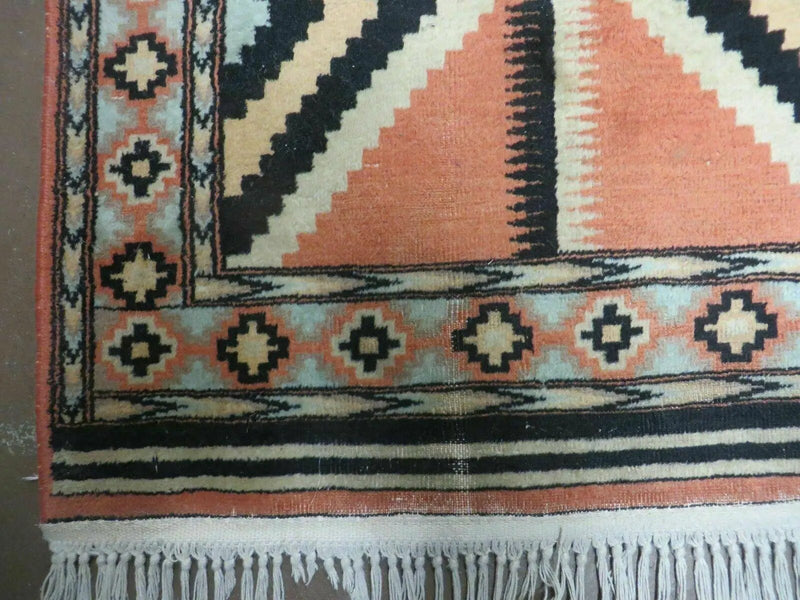 4' X 6' Vintage Handmade Turkish Melas Oushak Wool Rug Carpet Mehrab Red Nice by Jewel Rugs