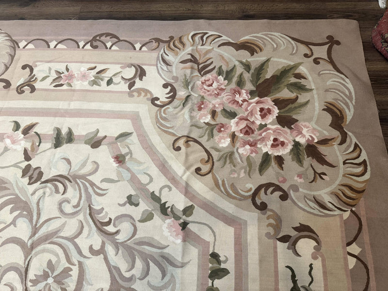 Palace Sized Aubusson Rug 13 x 20, Flatweave Aubusson Weave, Oversized Rug, European French Elegant Design by Jewel Rugs