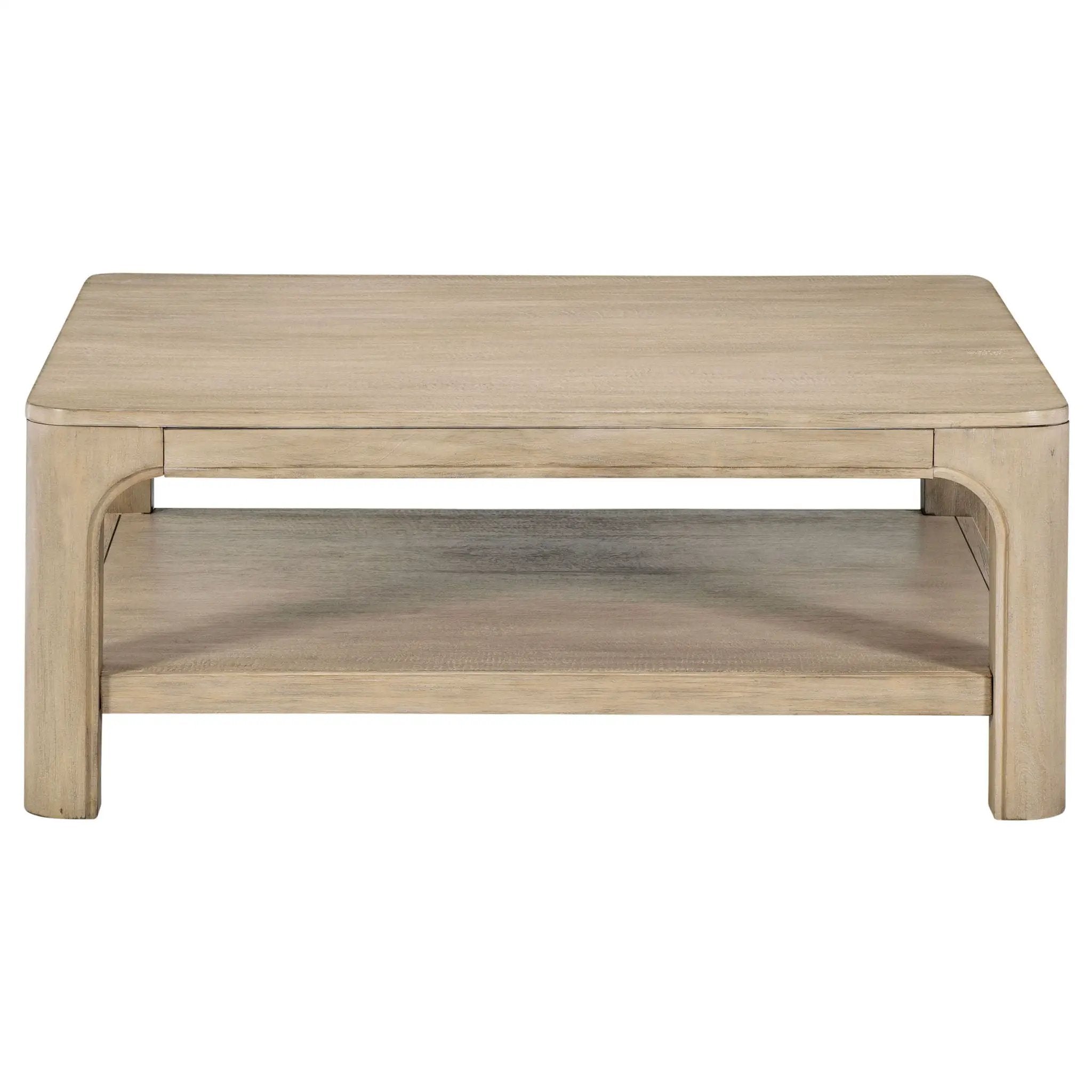 Solano Square Wood Cocktail Coffee Table Weathered Mango by Unique Piece Furniture