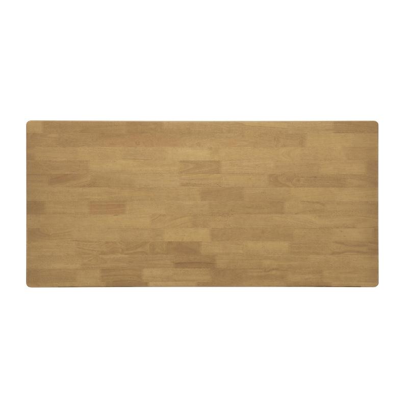 Natural Rubber Wood Dining Table with Rattan Accents by HouseOfZazla