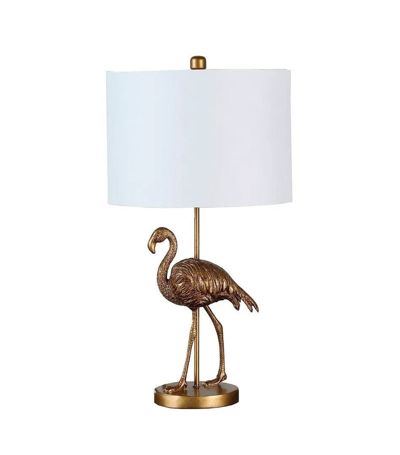 26" Matte Gold Flamingo Resin Table Lamp by HouseOfZazla