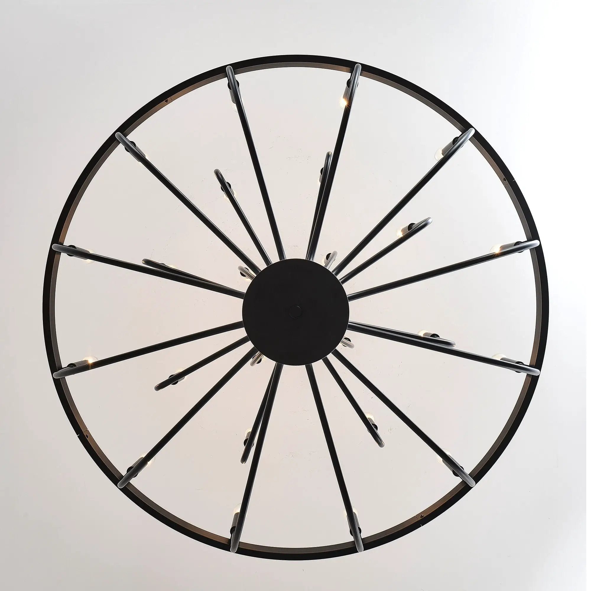 24 Light Chandelier Industrial Iron Candle Chandelier Modern Suspended Farmhouse Chandeliers Pendant Light Fixtures For Dining Room Bedroom Living Room Kitchen Island Foyer E12 Bulb (No Include) - Black by HouseOfZazla
