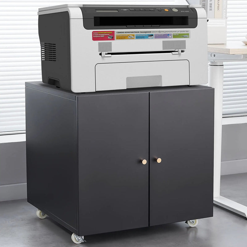 Home Office Printer Stand With Wheels And File Cabinet by HouseOfZazla