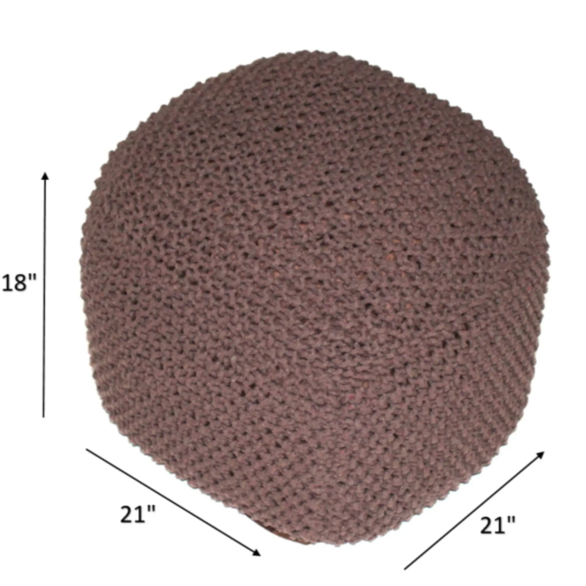 Semi Rounded Pouf, Cable Knitted, Perfect Seating by HouseOfZazla