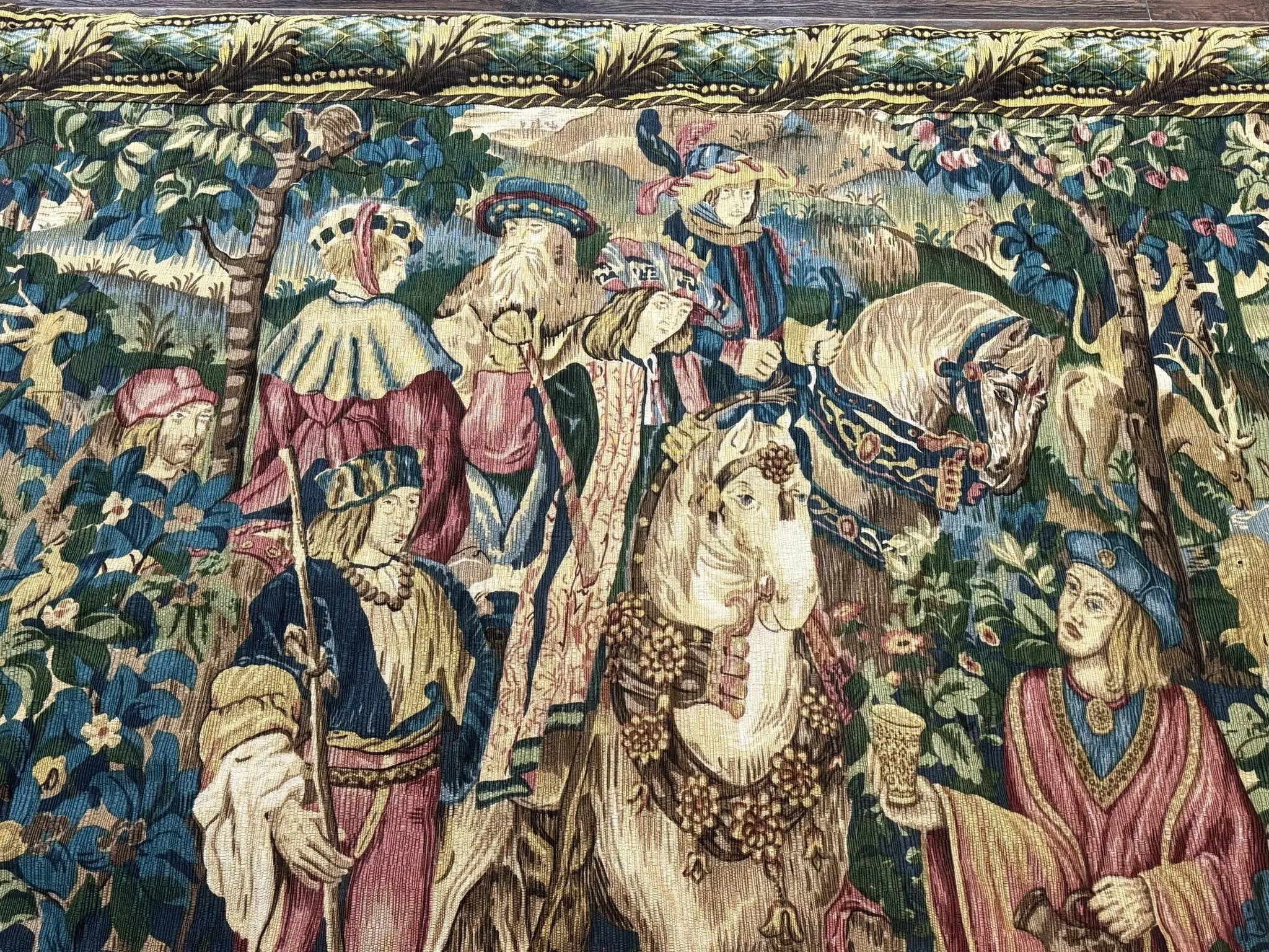 Vintage European Tapestry 5.5 x 8, The Royal Hunt by Jewel Rugs