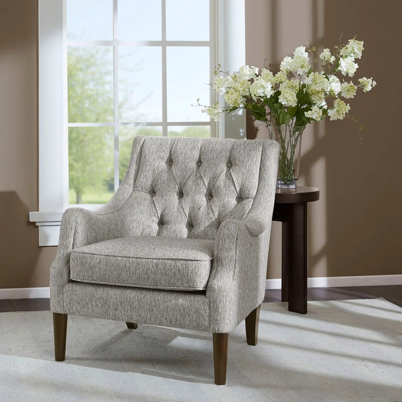 Button Tufted Accent Chair Vintage Style by HouseOfZazla