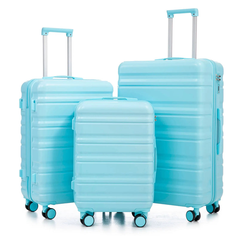 HIFINE Tourist 3-Piece ABS Spinner Wheel Luggage Set (Blue) by HouseOfZazla