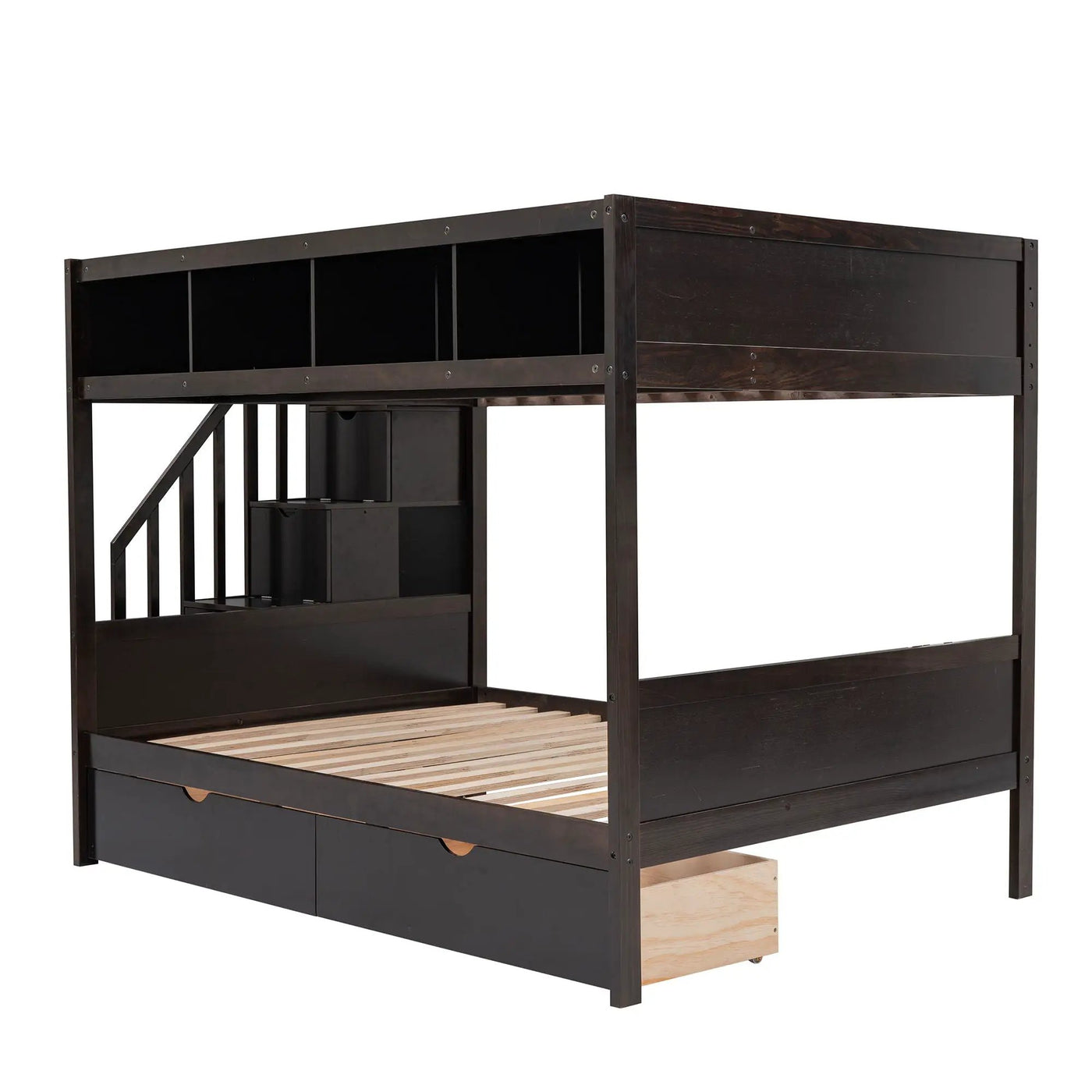 Bunk Bed With Shelfs, Storage Staircase And 2 Drawers by Unique Piece Furniture