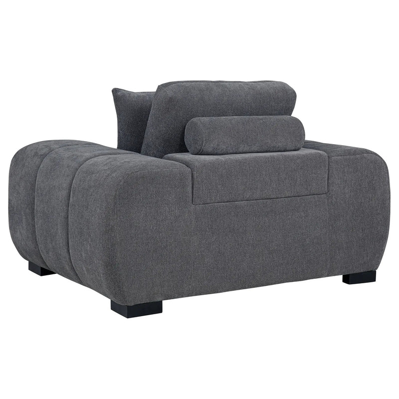 Octavia Upholstered Track Arm Accent Chair Charcoal Grey by Unique Piece Furniture
