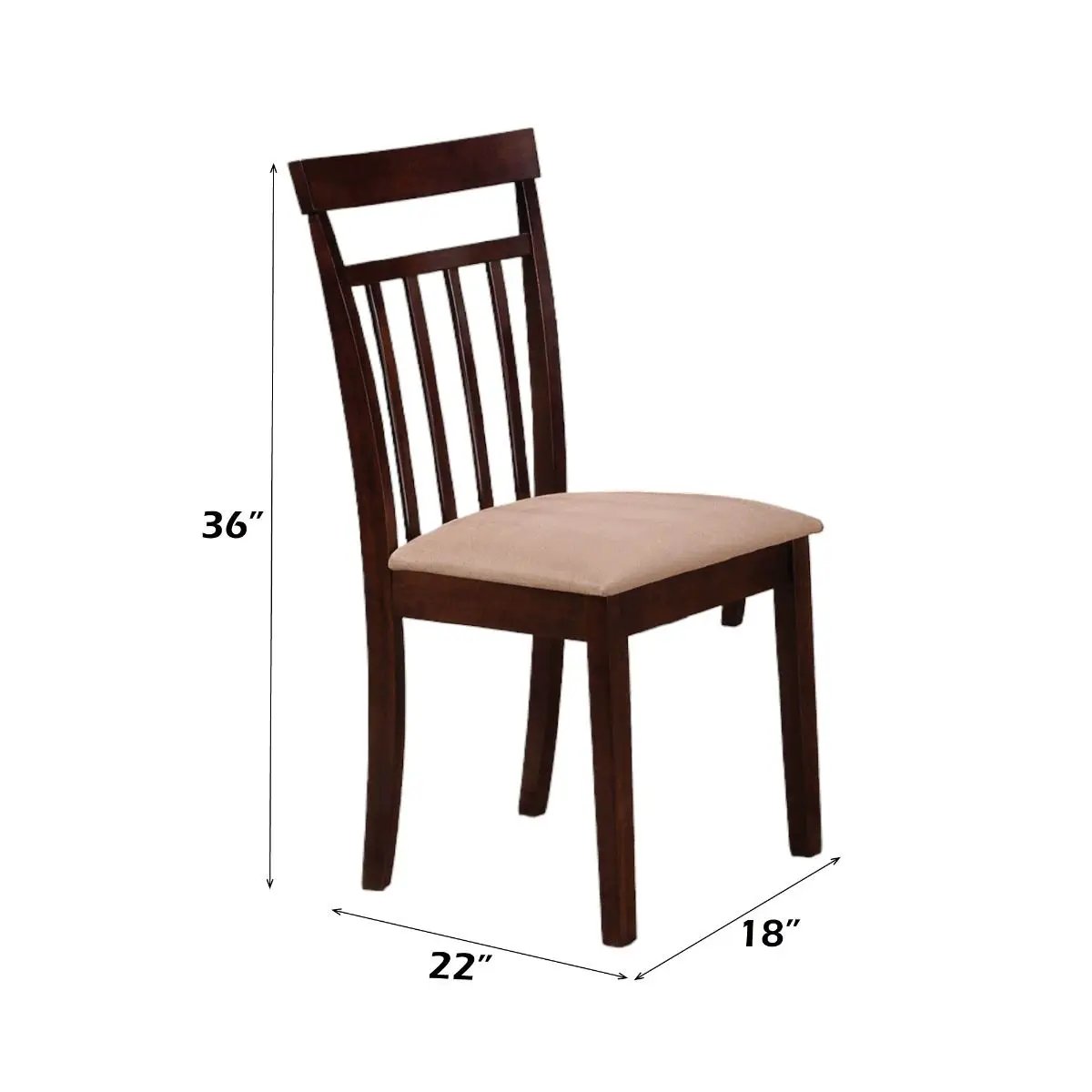 Samuel - 5 Piece Dining Set - Beige Microfiber &Espresso by Unique Piece Furniture
