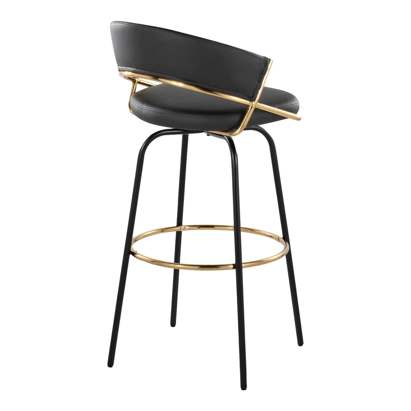Jie - Fixed Height Contemporary Barstool With Swivel Round Footrest (Set of 2) by HouseOfZazla