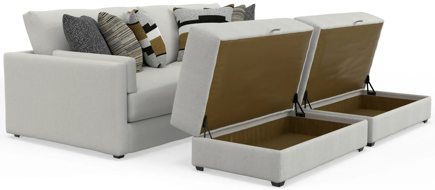 Trevor - Extra Deep Oversized Sofa With Included Storage Cocktail Ottoman by Unique Piece Furniture
