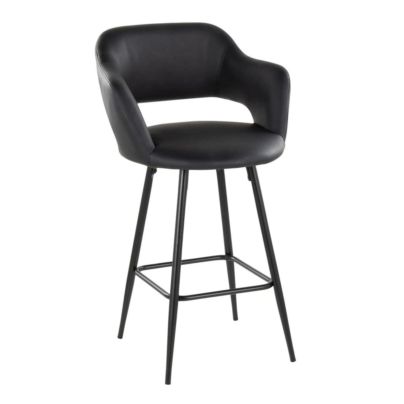 Margarite - Contemporary Fixed Height Counter Stool With Square Footrest (Set of 2) by HouseOfZazla