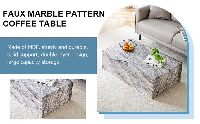 Elegant Grey Stone Pattern Coffee Table by HouseOfZazla