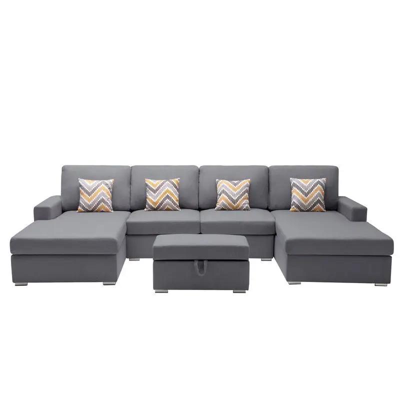 Nolan - Fabric 5 Piece Sectional Sofa With Interchangeable Legs by Unique Piece Furniture