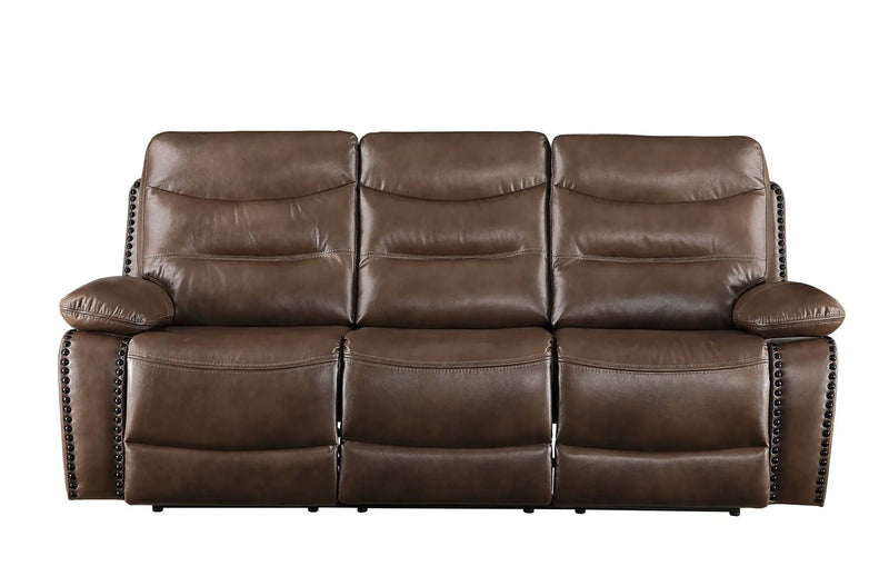 Aashi Leather Gel Match Recliner Sofa - Brown by HouseOfZazla