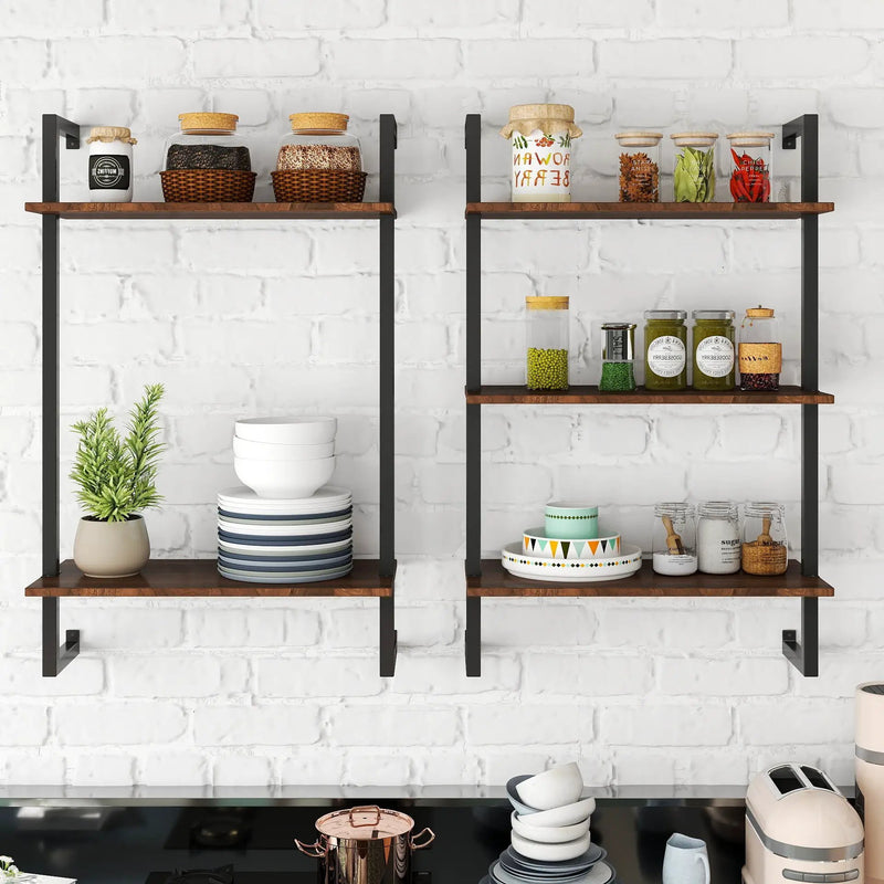 3 Tier and 2 Tier Bathroom Shelves Metal, Wood Hanging Storage Bookshelf by HouseOfZazla