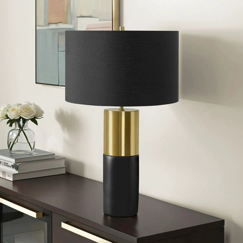 Lighting, Table Lamp, Concrete, Contemporary - Black / Gold by Unique Piece Furniture
