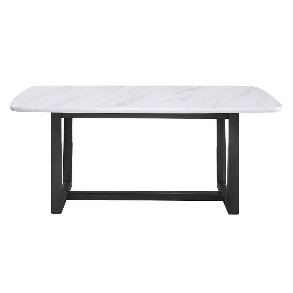 Madan - Dining Table With Marble Top - Marble Top & Weathered Gray by Unique Piece Furniture