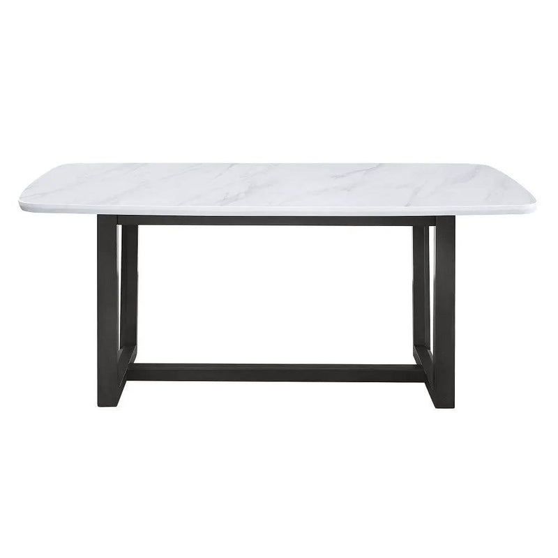 Madan - Dining Table With Marble Top - Marble Top & Weathered Gray by Unique Piece Furniture