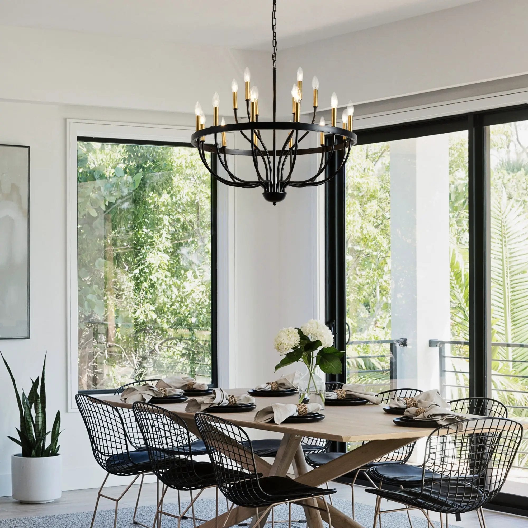 18-Light Industrial Iron Candle Chandelier by HouseOfZazla