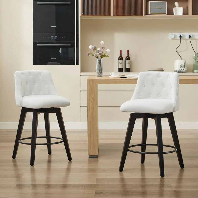 Swivel Bar Stools & Button Tufted Back (Set of 2) by HouseOfZazla