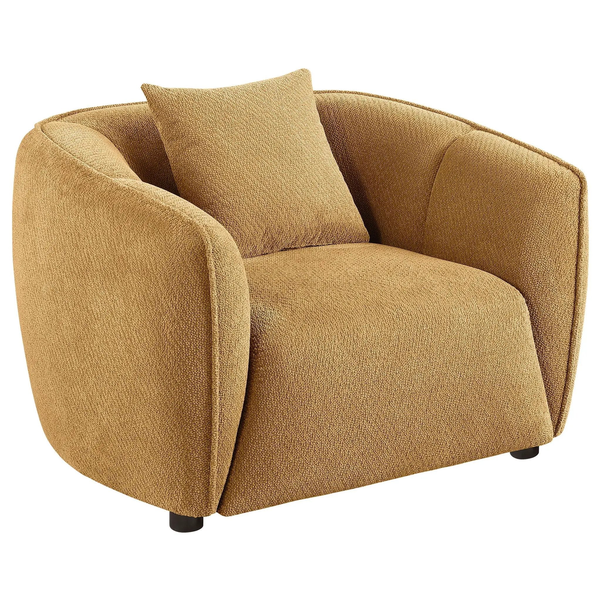 Aleisha Chenille Upholstered Accent Chair Mustard Yellow by Unique Piece Furniture