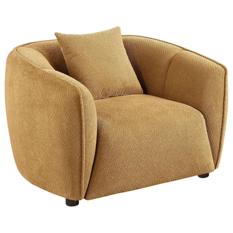 Aleisha Chenille Upholstered Accent Chair Mustard Yellow by Unique Piece Furniture