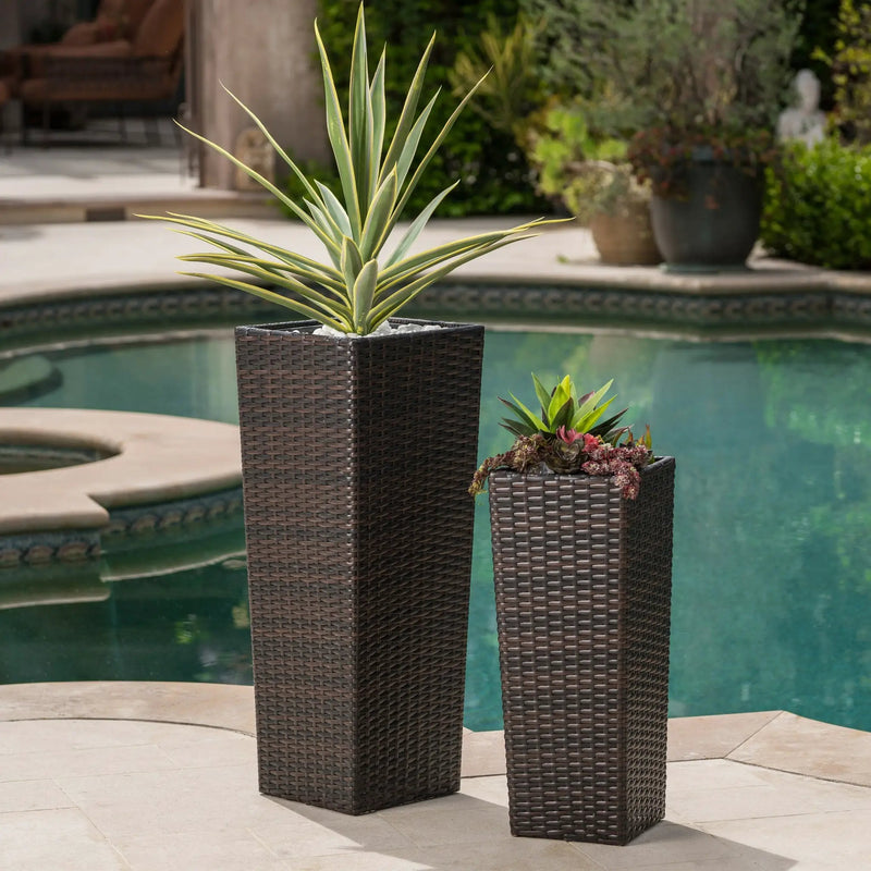 Rattan Flower Pot - Brown by HouseOfZazla
