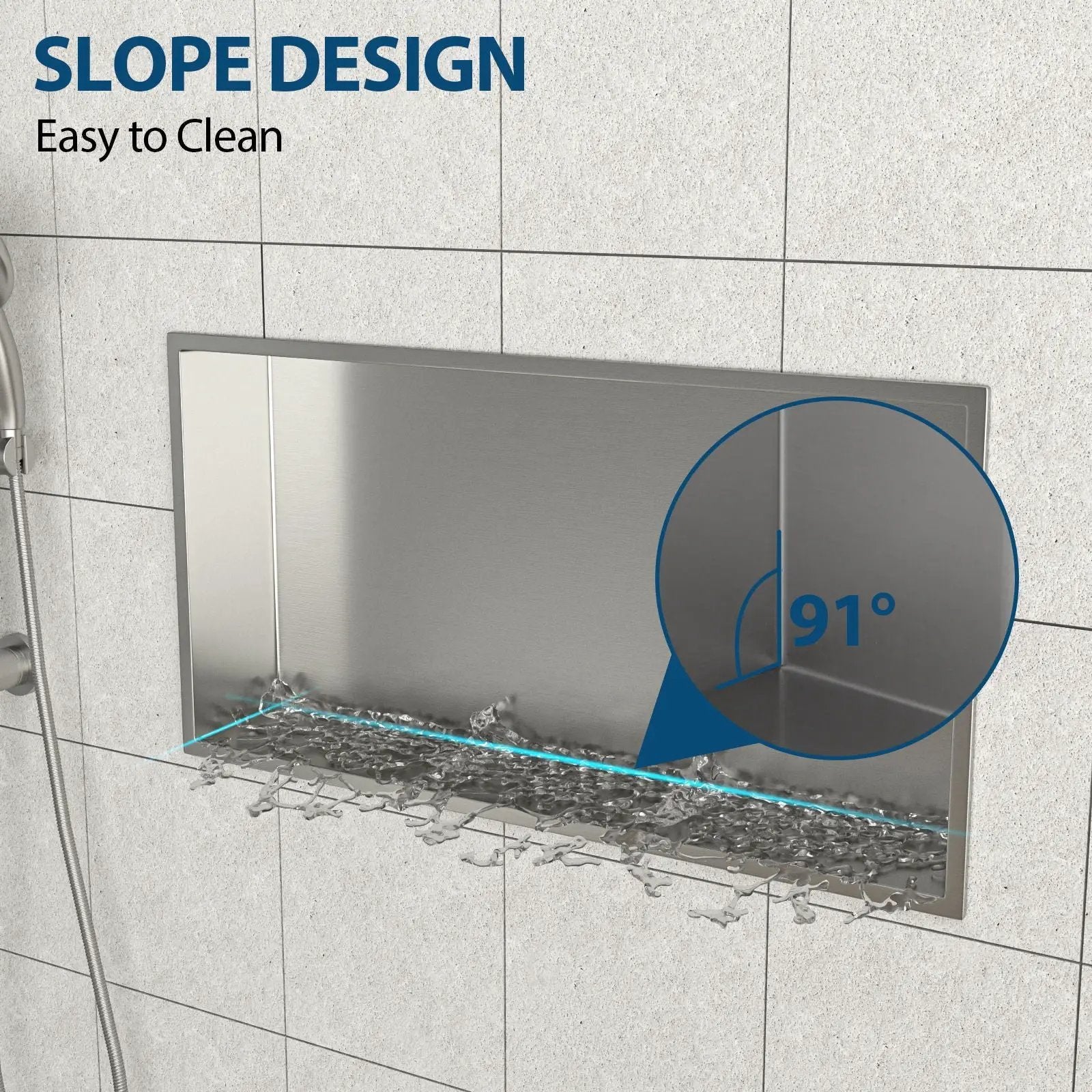 Stainless Steel Shower Niche With Seamless Design For Bathroom Storage by HouseOfZazla