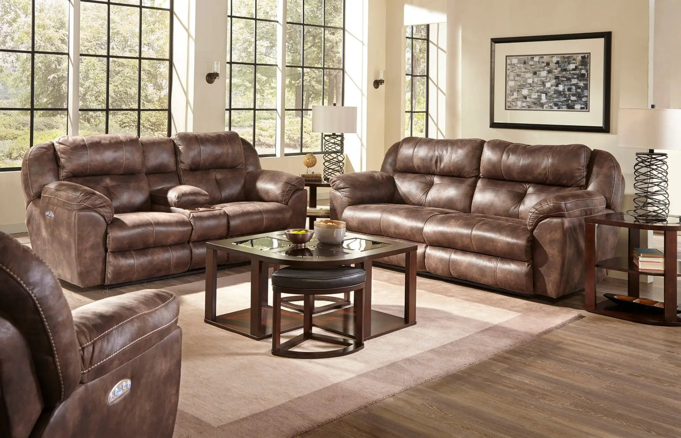 Ferrington - Power Lay Flat Reclining Sofa with Power Adjustable Headrest by Unique Piece Furniture