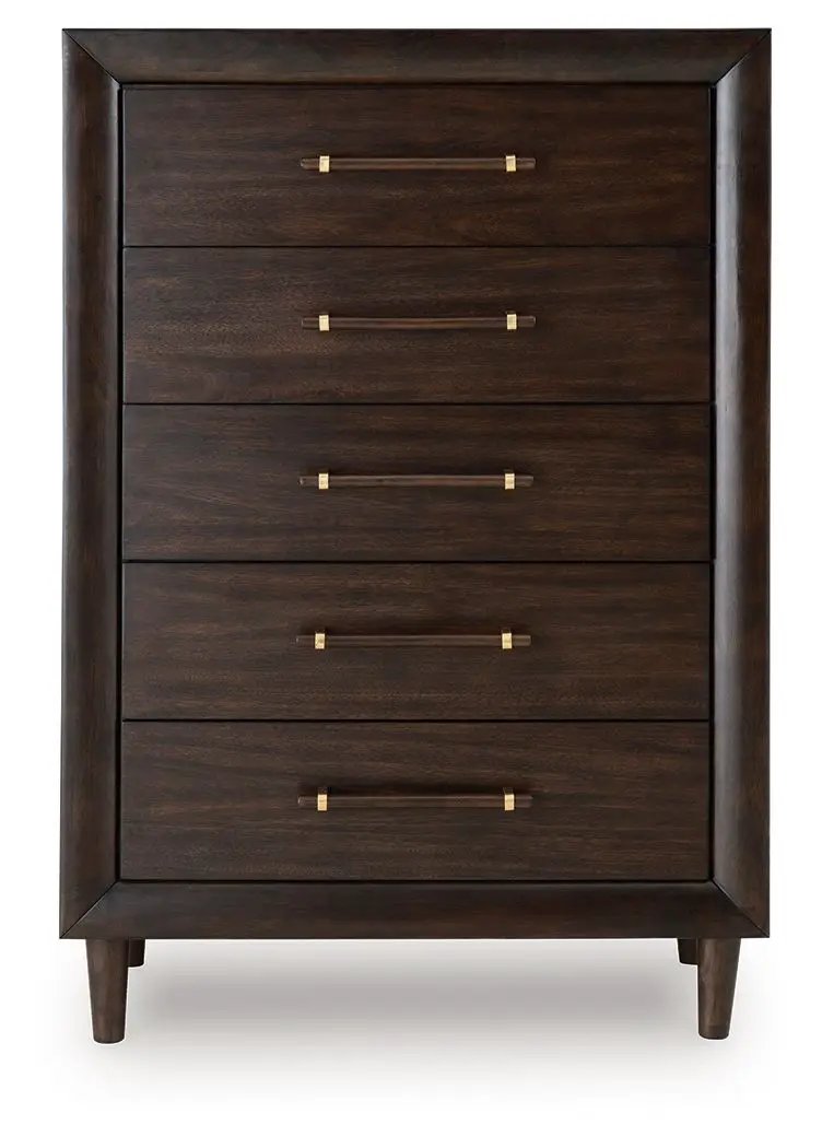 Dantenton - Five Drawer Chest - Merlot by Unique Piece Furniture