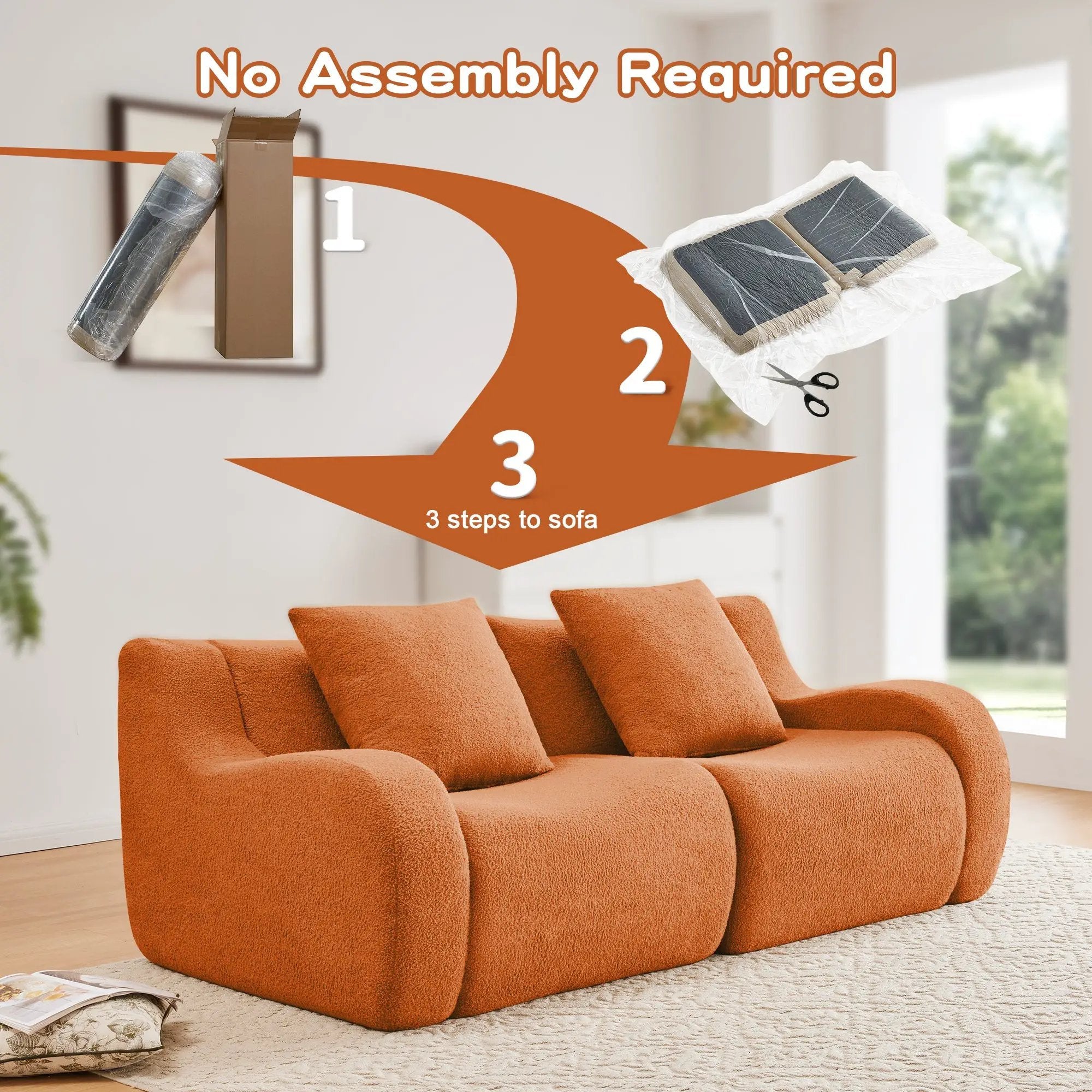 Soft Teddy Fabric Boneless Sofa by HouseOfZazla
