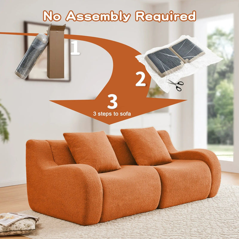 Soft Teddy Fabric Boneless Sofa by HouseOfZazla