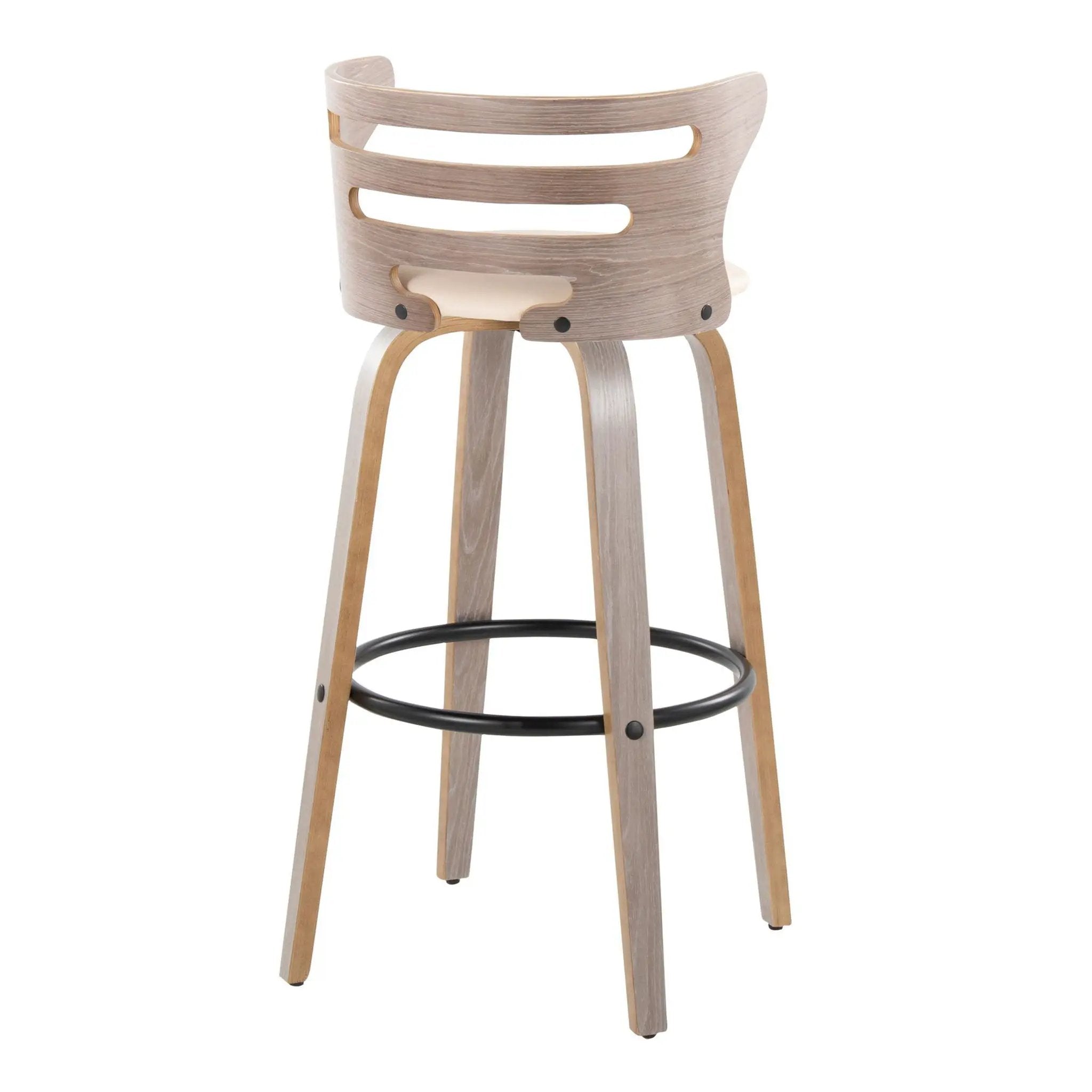 Cosini - Mid Century Modern Fixed Height, Barstool & Swivel And Round Footrest (Set of 2) by Unique Piece Furniture