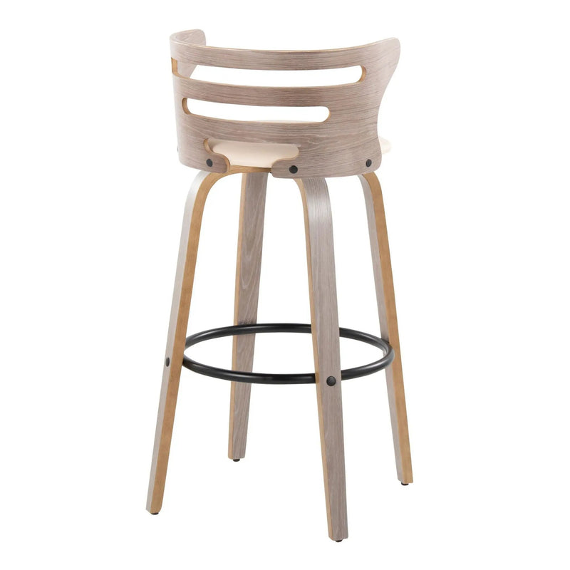 Cosini - Mid Century Modern Fixed Height, Barstool & Swivel And Round Footrest (Set of 2) by Unique Piece Furniture