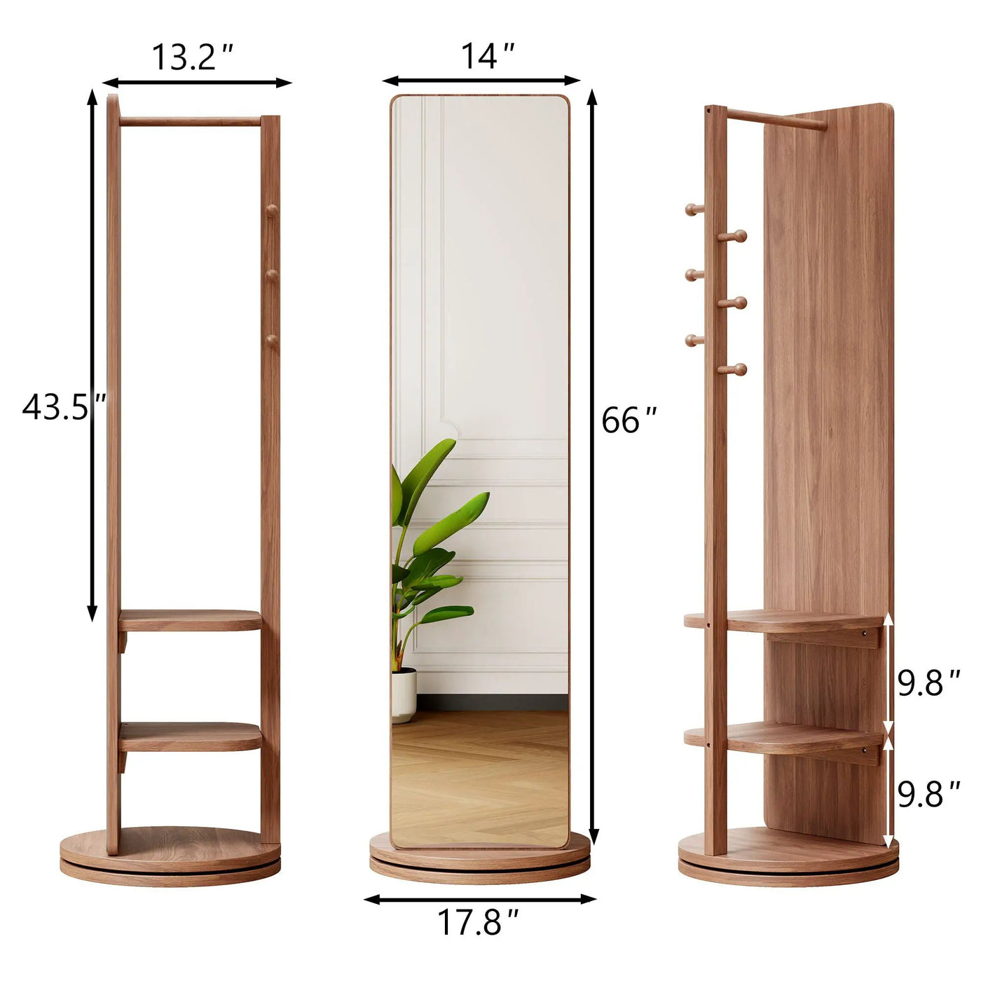 3 In 1 Multifunctional Full Length Clothing Mirror by Unique Piece Furniture