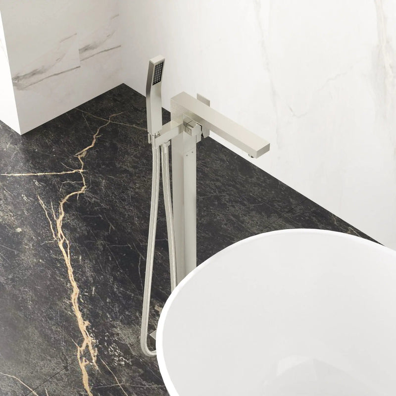 Freestanding Bathtub Faucet With Waterfall Tub Filler And Hand Shower by HouseOfZazla