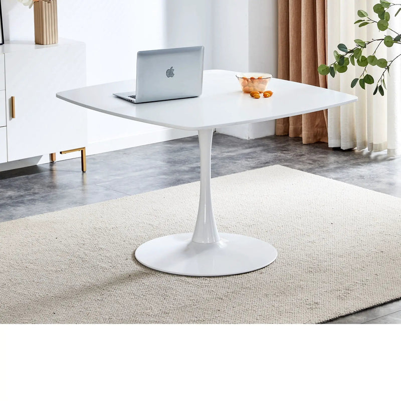 Table Mid-Century Dining Table For 4-6 People With Round Table Top, Pedestal Dining Table, End Table Leisure Coffee Table by Unique Piece Furniture
