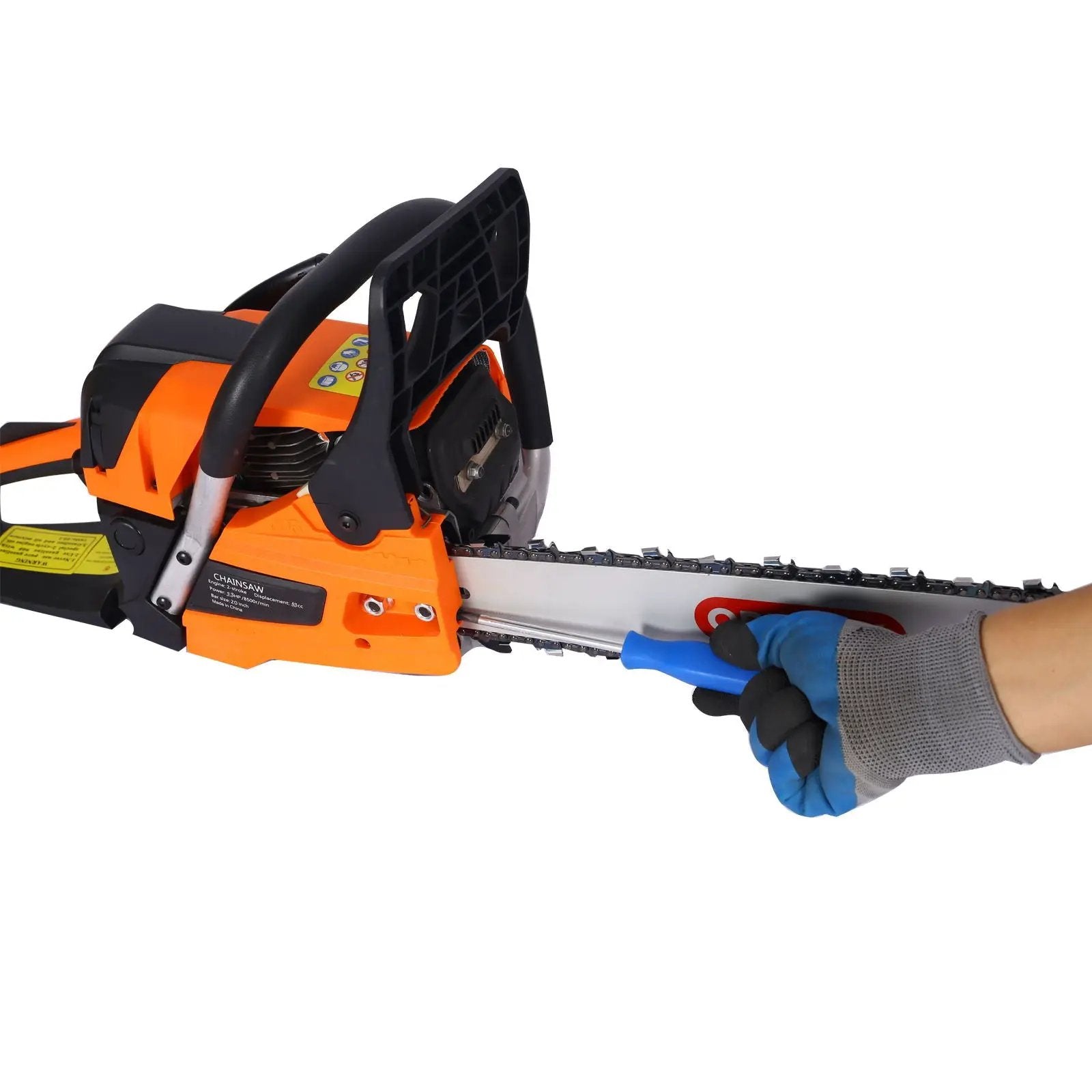 58Cc Gasoline Chainsaw 20" Bar For Wood Cutting With Oregon Chain And Bar - Orange by HouseOfZazla