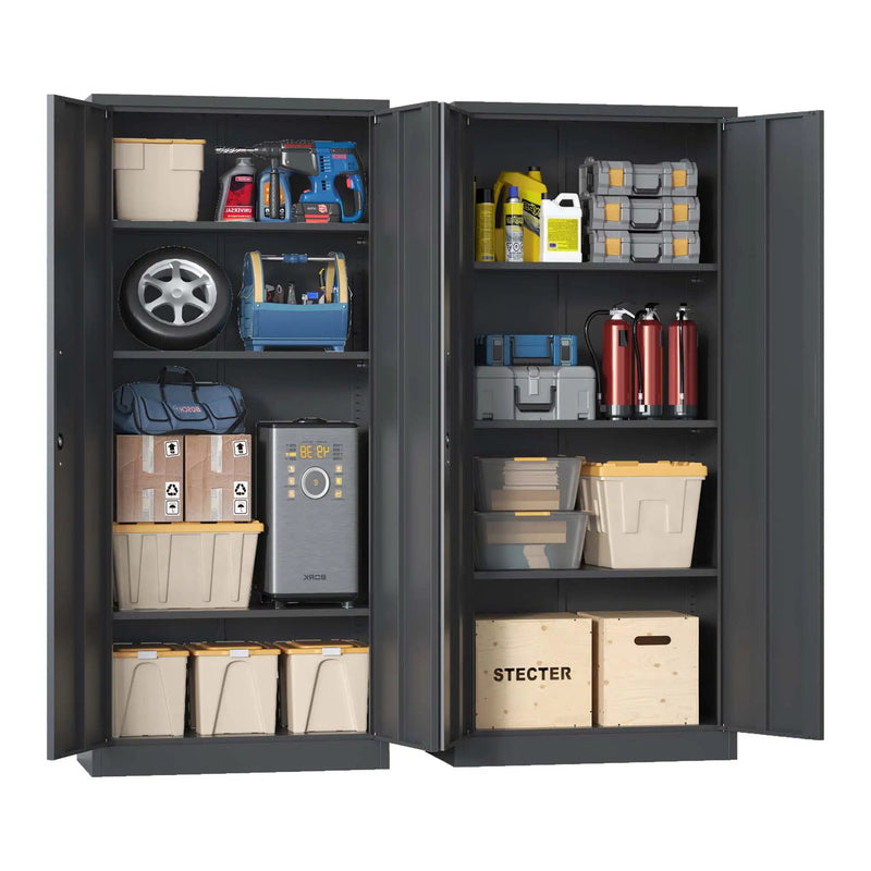 Heavy Metal Garage Storage Cabinet With Locking Doors, Steel, Adjustable Shelves by HouseOfZazla