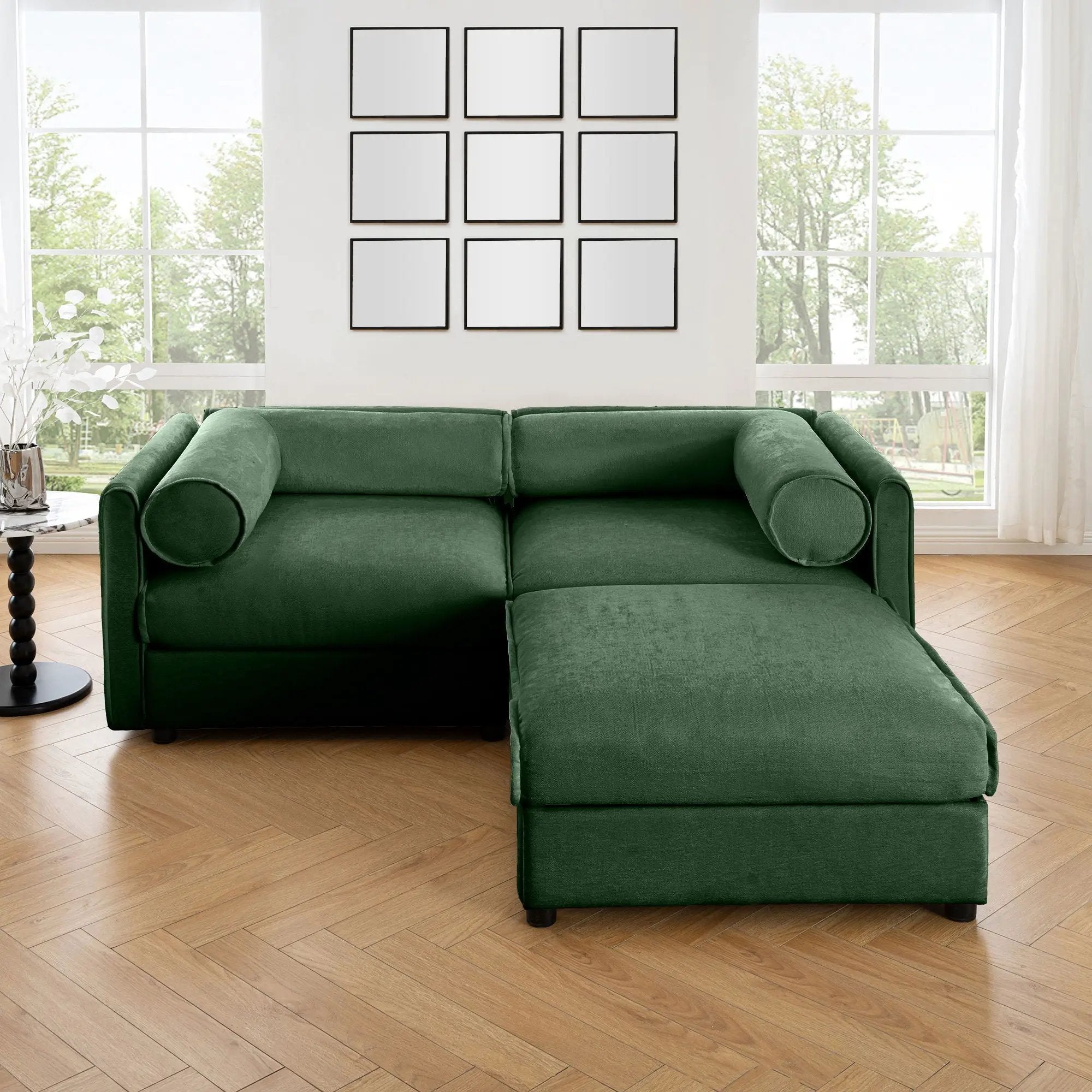 Contemporary Elegant Sofa With Storage And Ottoman by Unique Piece Furniture