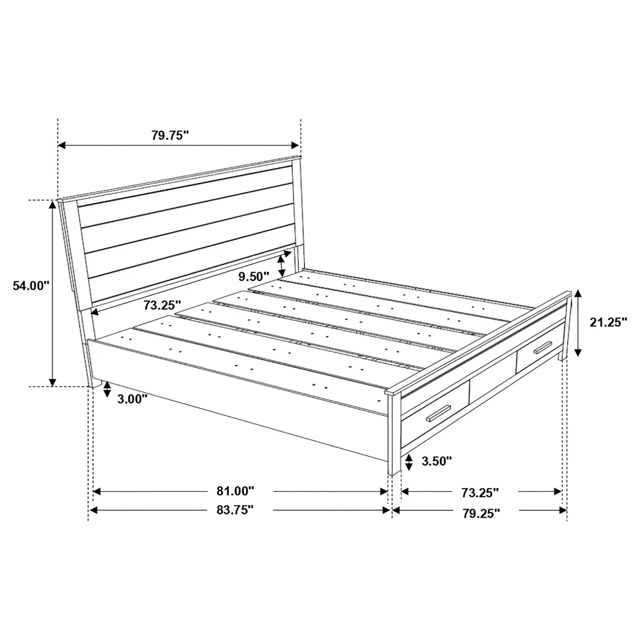 Greely - 5 Piece King Storage Bedroom Set Includes Bed, Nightstand, Dresser, Mirror & Chest - Rustic Brown by HouseOfZazla