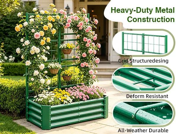 4x2x1FT Galvanized Raised Garden Bed with Arch Trellis by HouseOfZazla