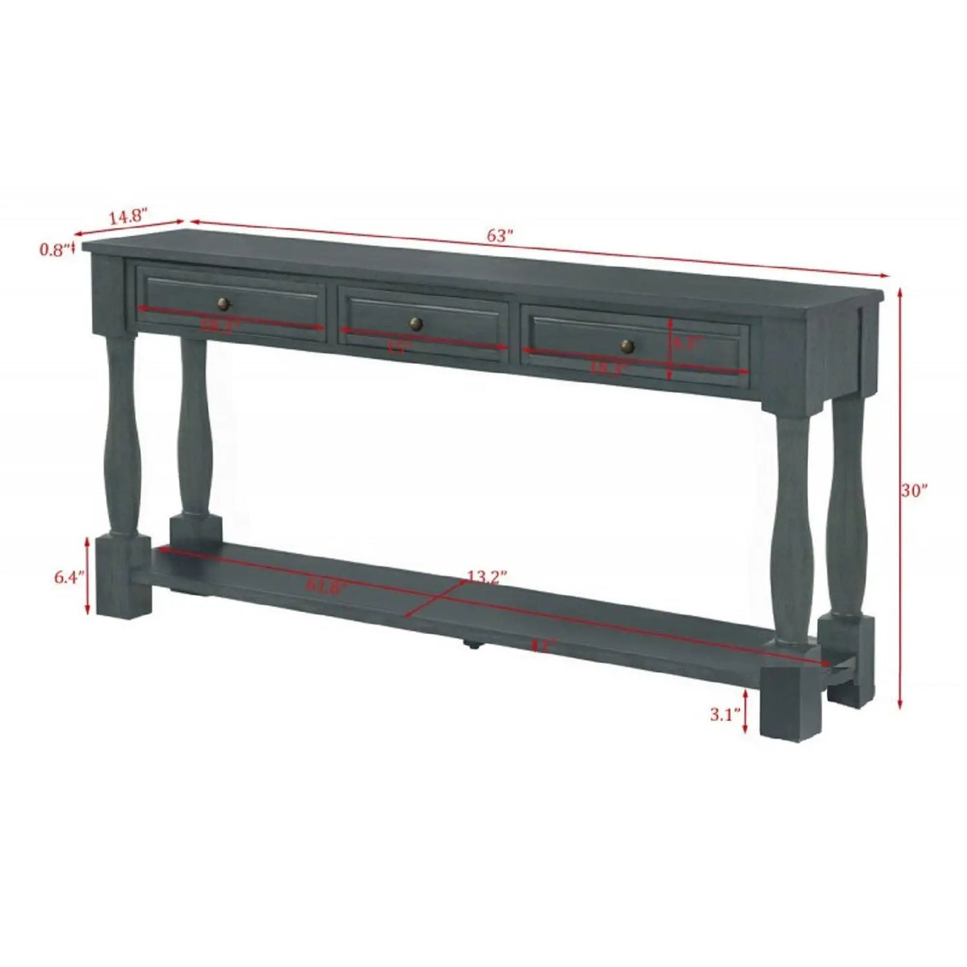 Long Console Table With Drawers And Shelf by Unique Piece Furniture